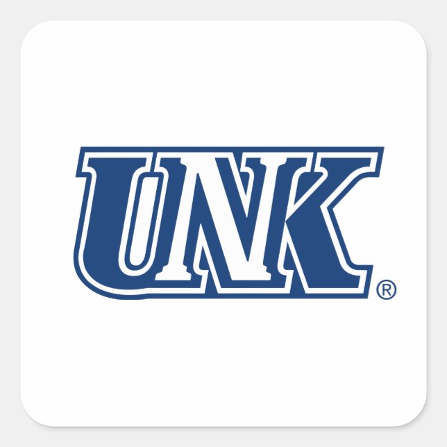 UNK University of Nebraska at Kearney Quadratischer Aufkleber (Vorderseite)