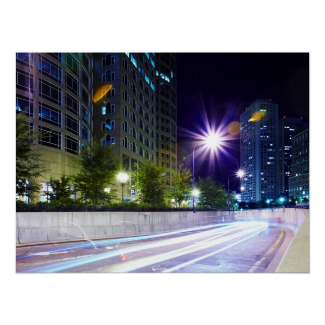 Unklarer Verkehr bei Nacht Poster (Vorderseite)