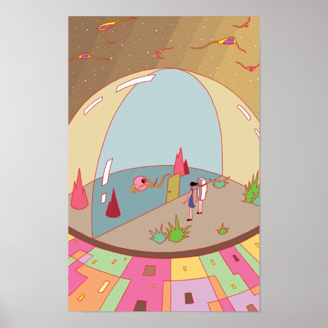 Unknown flying object and a transparent dome. poster (Vorne)