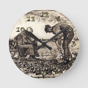 Unkraut brennen - Gogh Runde Wanduhr