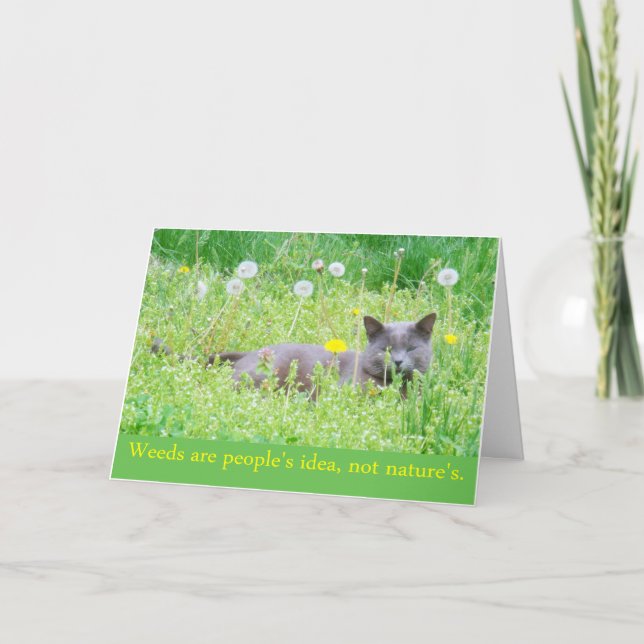 "Unkraut ist die Idee der Menschen..." Happy Sprin Karte (Vorderseite)