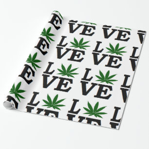 Unkraut-Liebe-Blatt-Weihnachtsweihnachten Chanukka Geschenkpapier
