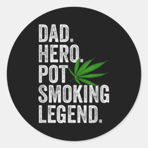 Unkraut-Vater-Shirt Lustiges Stoner-Weihnachts-T-S Runder Aufkleber