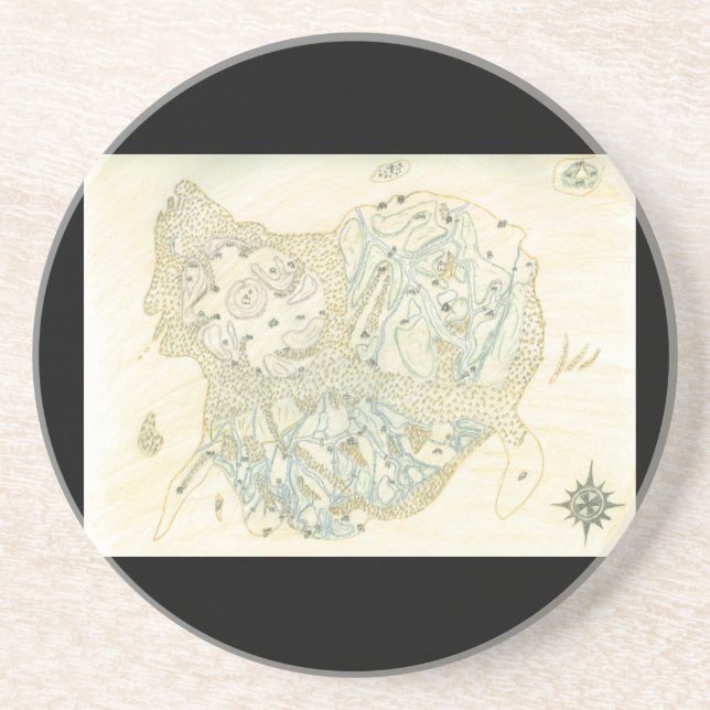 Unlabeled Map of Trino Getränkeuntersetzer (Vorne)