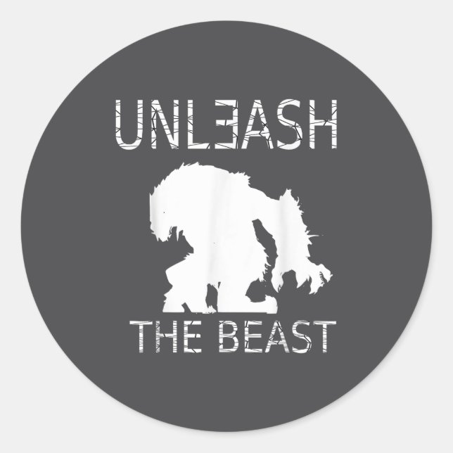 Unleahe Workout Motivation Gym Graphic  Runder Aufkleber (Vorderseite)
