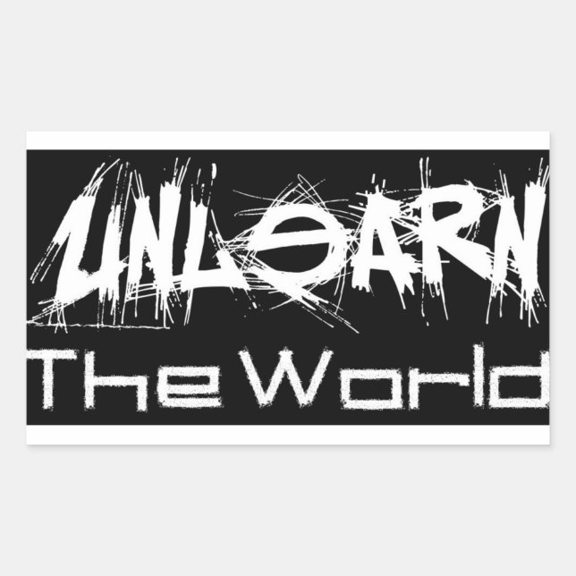 UnLearn the World Black Sticker (Vorderseite)