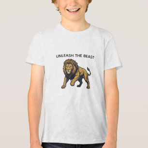 "Unleash The Beast" Wilder Löwe Grafik T-Shirt Tri-Blend Shirt