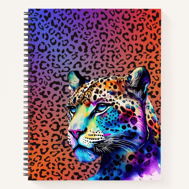 Unleash Your Wild Side – Leopard Print Notebook Notizbuch (Vorderseite)