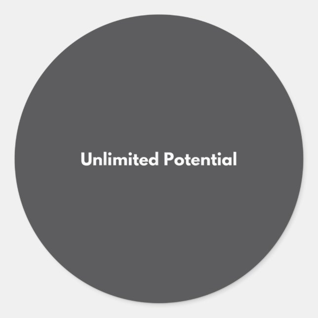 Unlimited Tential Insrational Motivational Everyda Runder Aufkleber (Vorderseite)