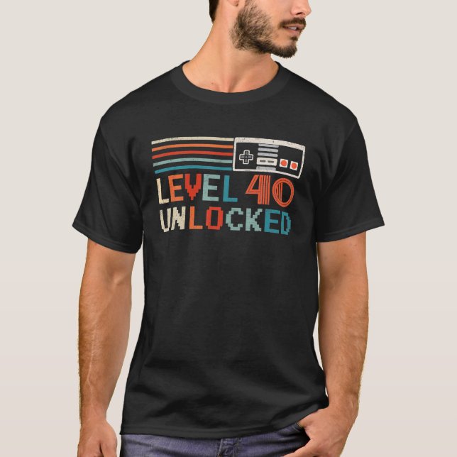 Unlock Level 40 Geburtstagskameraspiel T-Shirt (Vorderseite)