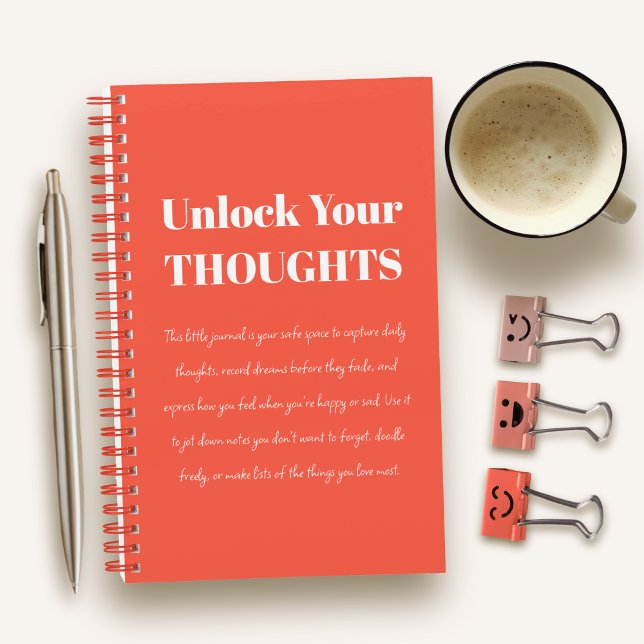 Unlock Your Thoughts | Minimal Journal - Red Notizbuch (Von Creator hochgeladen)
