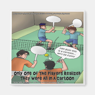 Unlustiger Tennis Cartoon T-Shirts Karten Geschenk Magnet