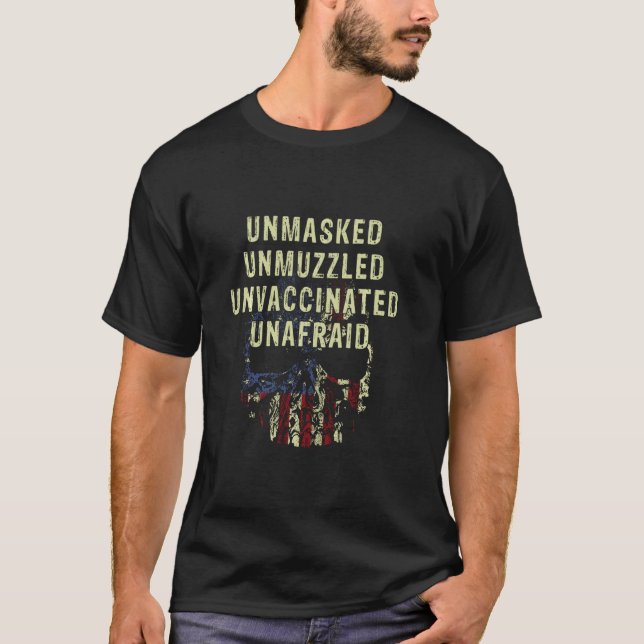 Unmaskierte, ungeimpfte, ungeimpfte Schädelfla T-Shirt (Vorderseite)