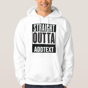 Unmittelbar hinter dem Text Hoodie