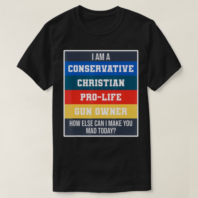 Unmittelbarer Konservativer Christlich ProLife Gun T-Shirt (Design vorne)