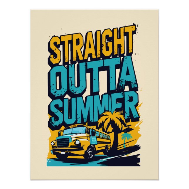 Unmittelbarer Sommer - Retro Zurück in die Schule Poster (Vorderseite)