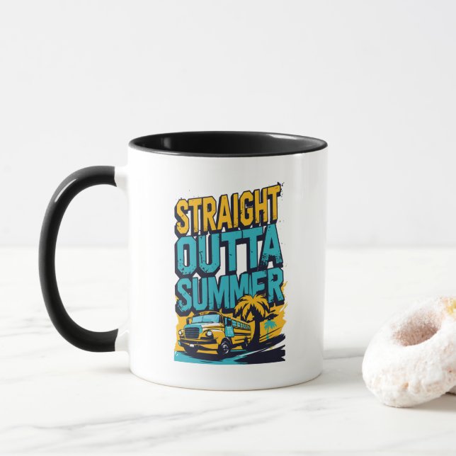 Unmittelbarer Sommer - Retro Zurück in die Schule Tasse (Mit Donut)