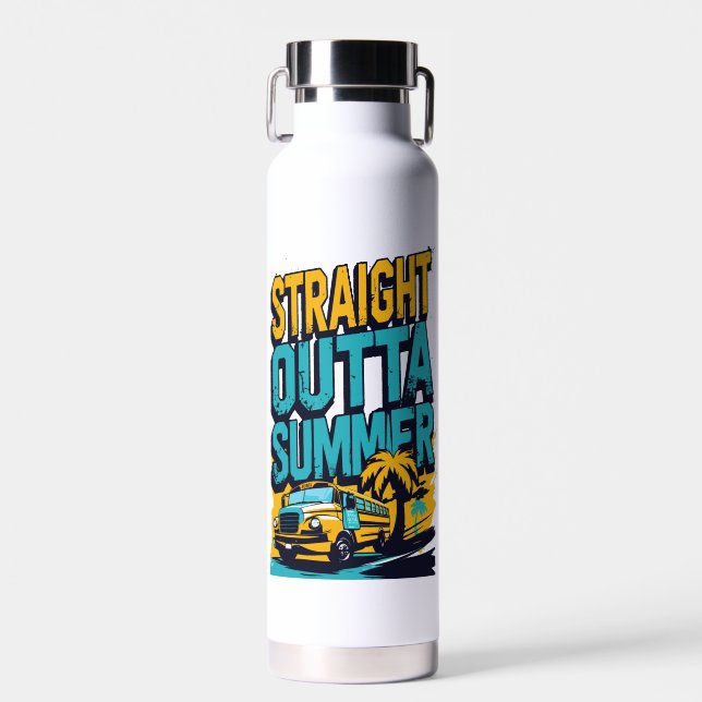 Unmittelbarer Sommer - Retro Zurück in die Schule Trinkflasche (Vorne)