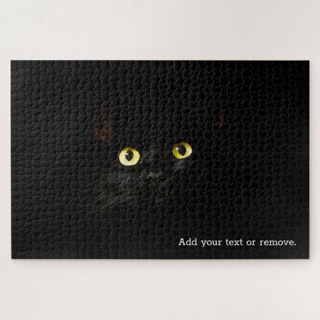 UNMÖGLICH 1: schwarze Katze vor schwarzem Hintergr (Horizontal)