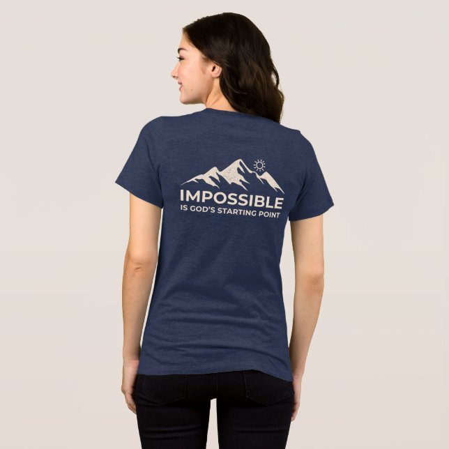 Unmöglich ist Gottes Ausgangspunkt, inspirierend Tri-Blend Shirt (Rückseite voll)