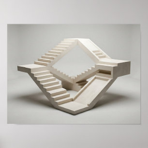 Unmögliche Treppenschleife Architektonische Geomet Poster