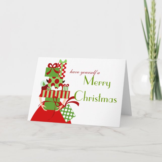 Unmöglicher Geschenk-Stapel Feiertagskarte (Vorderseite)