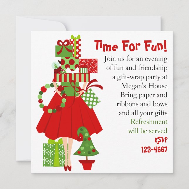 Unmögliches Geschenkstapel Einladung (Vorderseite)