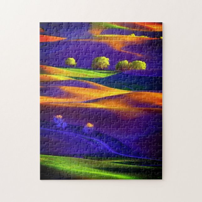 Unmögliches Puzzle - farbenfrohe Landschaft (Vertikal)