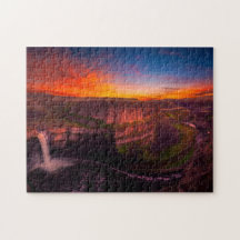 Unmögliches Puzzle - Wasserfälle Sonnenuntergang