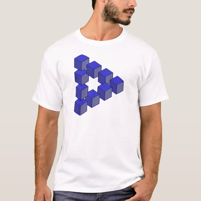 Unmögliches Treppenhaus der Quadrat-optischer T-Shirt (Vorderseite)