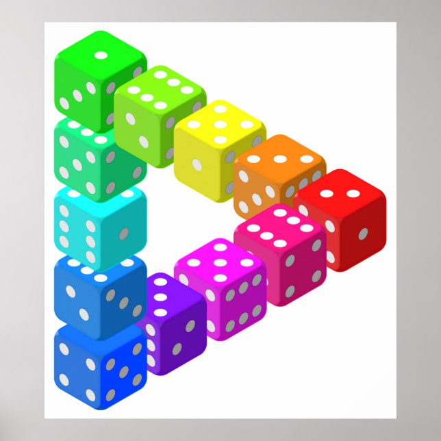 Unmögliches Würfeldreieck Poster (Vorne)