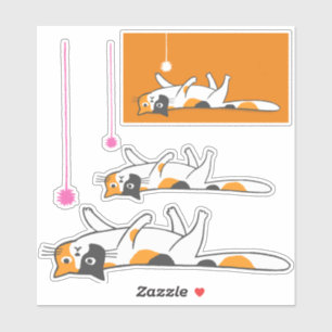 Unmotivierte Calico Cat Funny Pet Kitty Stickers Aufkleber