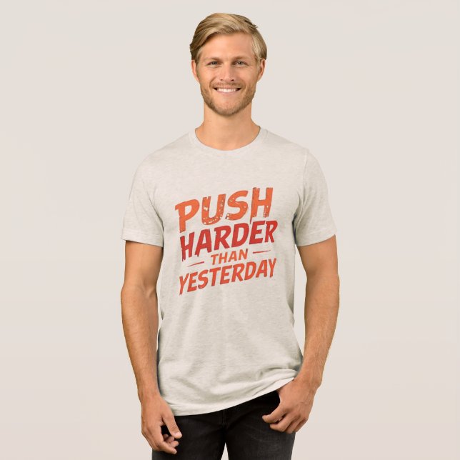 Unnachgiebiger Fortschritt Tri-Blend Shirt (Vorderseite voll)