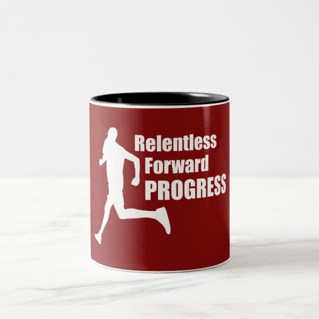 Unnachgiebiger Fortschritt Zweifarbige Tasse (Mittel)