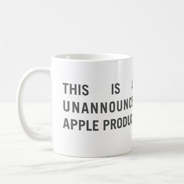 "Unnanounced Apple Produkt-" Tasse (Links)