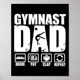 Unny Gymnast Vater Proud Gymnastik Vater Spaß Fett Poster
