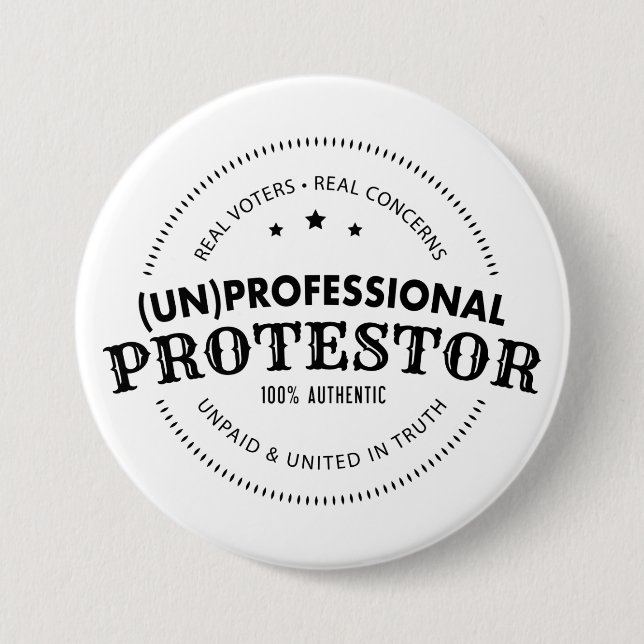 (UNO) Beruflicher Protestor-Knopf Button (Vorderseite)