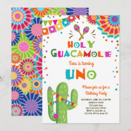 Uno Fiesta Einladung zum ersten Geburtstag Cactus