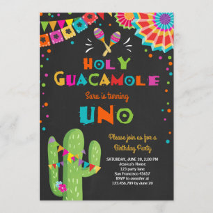 Uno Fiesta Première invitation anniversaire Cactus