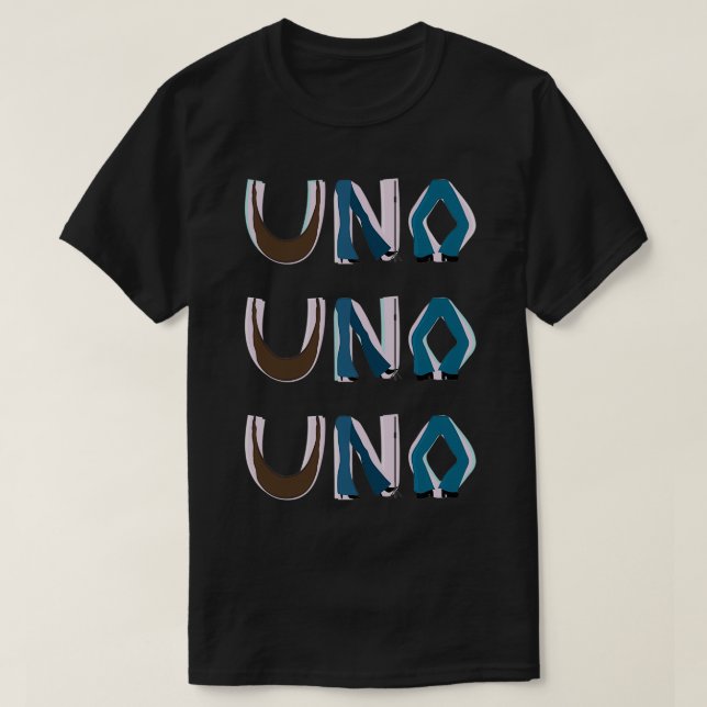 UNO Kleine große inspirierte Schrift T-Shirt (Design vorne)