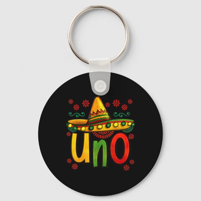 Uno Mein erster mexikanischer Geburtstag Cinco De  Schlüsselanhänger (Vorderseite)