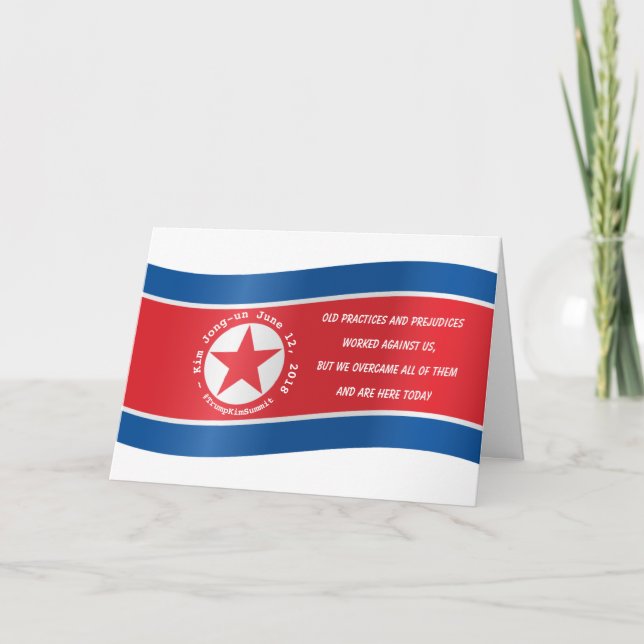 UNO-Zitat-Gipfel USA Nordkorea Kims Jong am 12. Karte (Vorderseite)