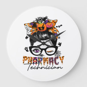 Unordentliche-Bun-Apothekenhelfer-Halloween-Party Große Wanduhr