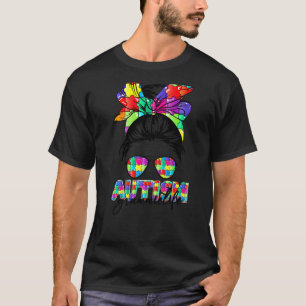 Unordentliche Bun-Bandana-Oma unterstützende Fraue T-Shirt