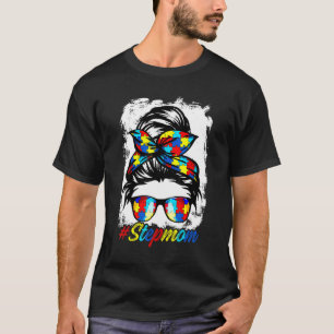 Unordentliche Bun-Bandana-Stiefmutter Mädchen Frau T-Shirt