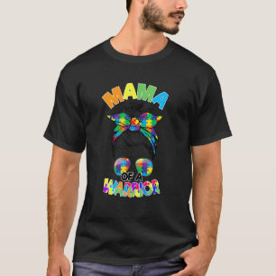 Unordentliche Bun Mama Von Autismuskrieger Puzzle T-Shirt