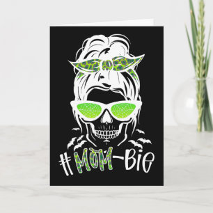 Unordentliche Bun-Zombie-Mutter Lustiges Halloween Karte
