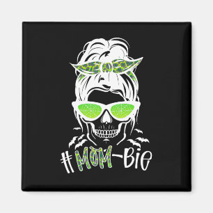 Unordentliche Bun-Zombie-Mutter Lustiges Halloween Magnet