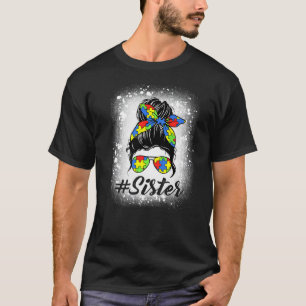 Unordentliche Buns-Schwester Autismus Puzzle Autis T-Shirt