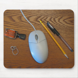 Unordentliche Schreibtisch-Mausunterlage (Holz) Mousepad